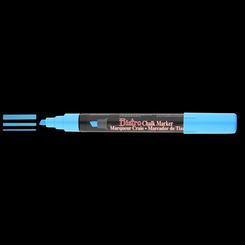 Uchida 483-C-F3 Chisel Tip Bistro Chalk Marker  Fluorescent Blue - Image 4